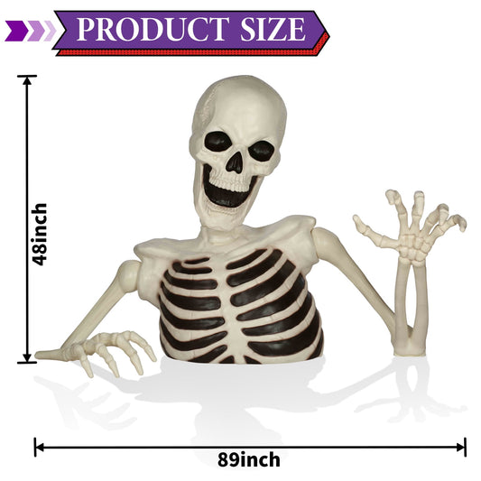 Seasons 48" Halloween Giant Groundbreaker Skeleton, Halloween Decoration for Outdoor Yard and Porch