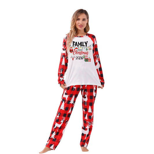 Aboser Christmas Pijamas Family Pajamas Matching Sets Trendy Xmas Holiday Printed Sleepwear Cozy Soft Long Sleeve Tops and Pants Vacation Outfits Pijamas De Navidad Para Familia