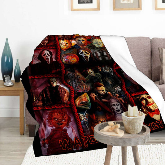Jbralid This is My Horror Movie Watching Blanket, Horror Movie Blanket, Halloween Blanket, Scary Movie Blanket, Horror Blanket Gifts for Halloween 60x80 in