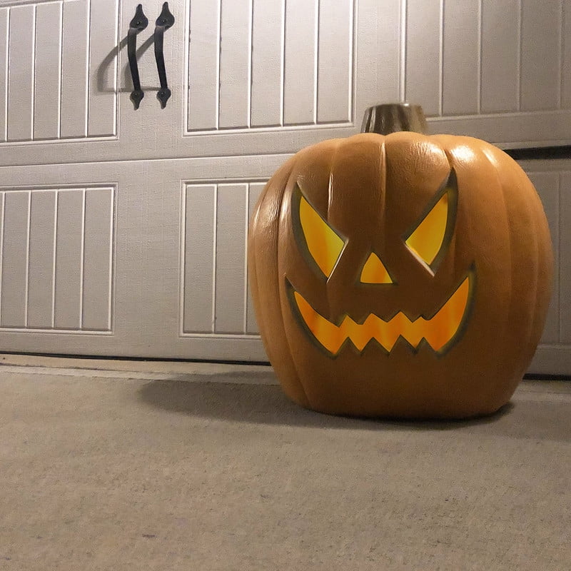 DUNCHATY 21" LED Pumpkin Light, Extra Large Angry Jack O' Lantern Halloween Decor for Outdoor Yard - Furious Face