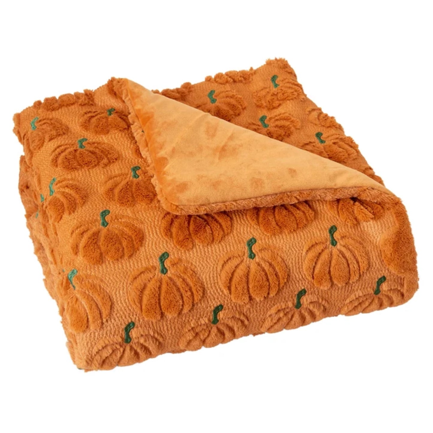 Halloween Faux Fur Throw Blanket with Cute Spooky Embroidery ,60x70 Soft Plush Cute 3D Tufted Ghost Blankets for Couch Sofa Bed, Creamy White Cozy Fall Halloween Decorations Gifts(Pumpkin)