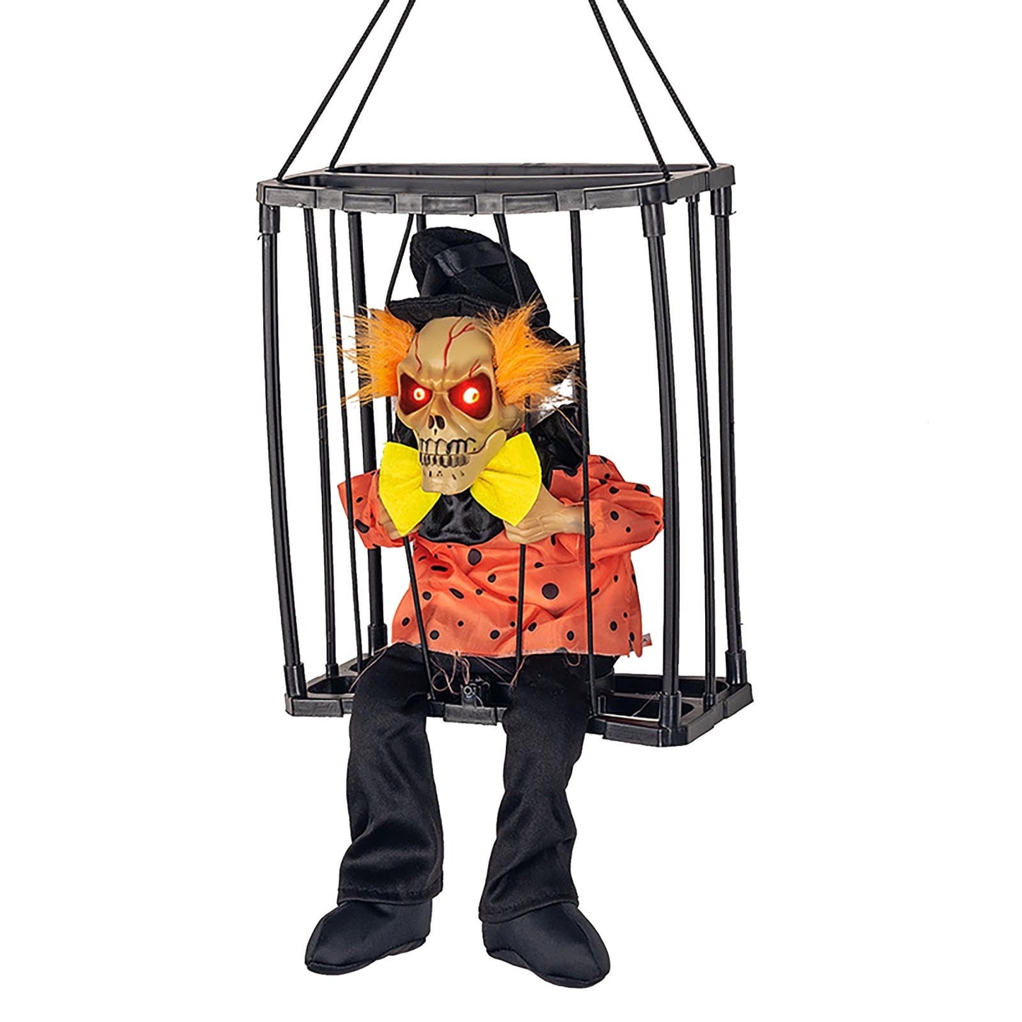 Gmogad Halloween Decorations Halloween Hanging Prisoner Toy, Motion Sensor Activated Screaming Skeleton Prop, Spooky Animated Decor for Haunted House Yard Party Indoor Outdoor