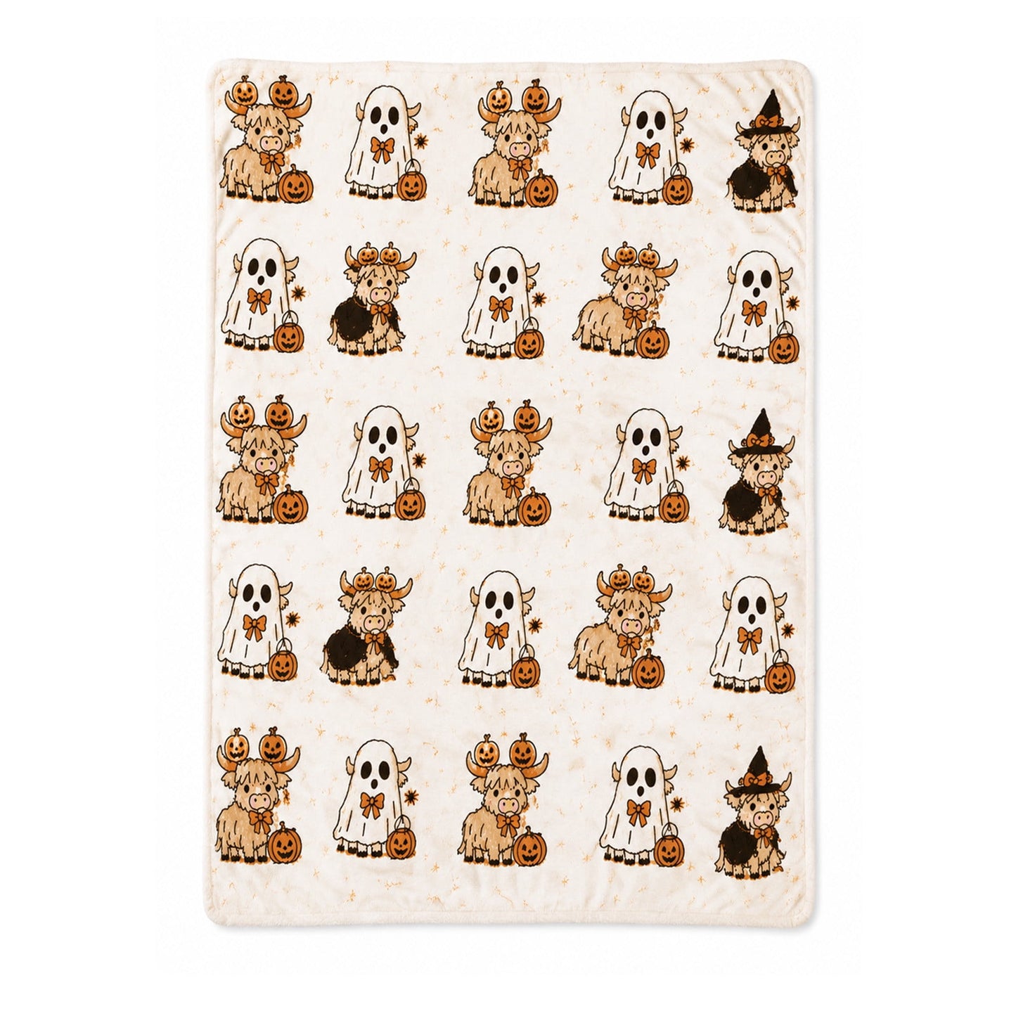 Spooky Home Halloween Throw Blanket, 51x59 inch Soft Flannel Plaid Ghost Pumpkin