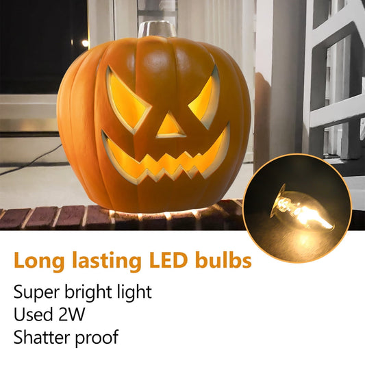 4Pack LED Lighted Jack O Lantern Indoor Outdoor Halloween Large Pumpkin Lantern Decoration