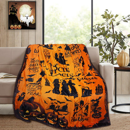 Witch Blanket Halloween Throw Blankets for Women Witch Flannel Fleece Blankets for Couch Sofa Bed Chair Decor Halloween Decorations Blanket