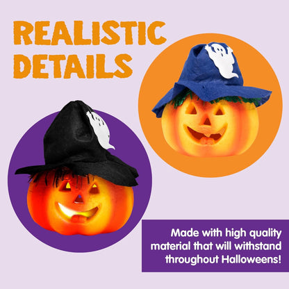 Joyfy 6 Pcs  Light Up Foam Pumpkins Lanterns , Halloween Decorations Outdoor Indoor, Halloween  Ornaments Lights, Jack O Lanterns Party Favors