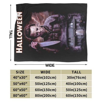 Halloween Horror Movie Throw Blanket 60"X50" Soft Flannel Lightweight Plush Air Conditioner Quilt Suitable For Sofa,Living Room,Bedroom,Double Bed