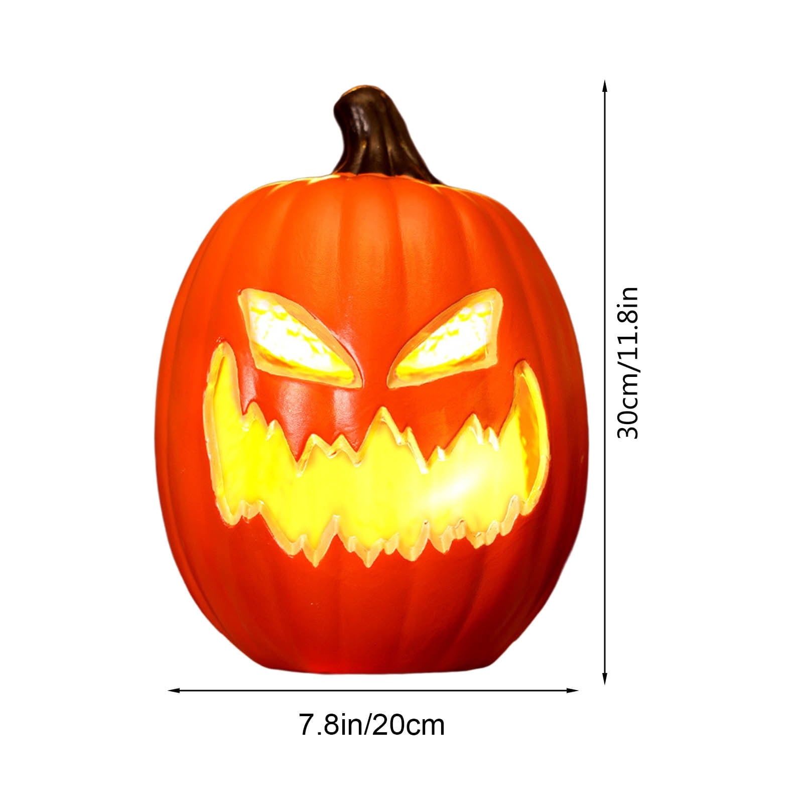 Halloween LED Light Up Pumpkin Decorations for Home,12" Blow Molded Jack O Lantern with Realistic Carved Design,Battery Operated Indoor Outdoor Halloween Party Decor,Bar,Yard,Porch