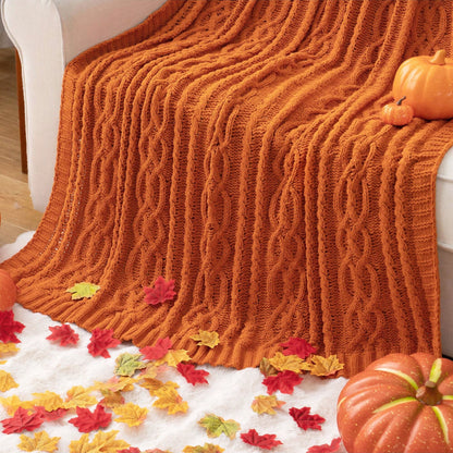 Battilo Burnt Orange Throw Blanket,Cozy Decorative Fall Blanket for Sofa Bed,Fall Decor,51"x67"