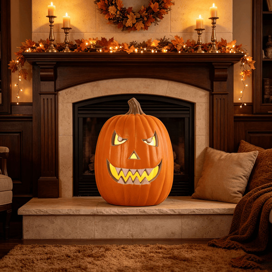 13 Inch Pre-Lit LED Halloween Pumpkin Lantern - Scary Face Decoration For Garden & Patio