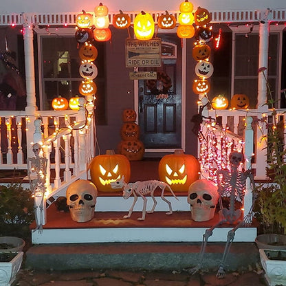 DUNCHATY 21" LED Pumpkin Light, Extra Large Angry Jack O' Lantern Halloween Decor for Outdoor Yard - Furious Face