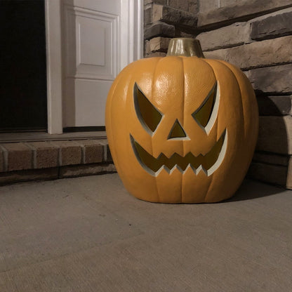 21in+15in LED Light Up Jack O Lantern Pre-lit Halloween Pumpkin Lantern Indoor/Outdoor Holiday Decoration Festival Celebration Garden Patio Front Door Decor