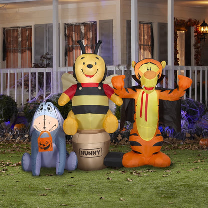 Gemmy Airblown Inflatable Halloween Pooh and Friends Scene Disney, 5 ft Tall, Multi