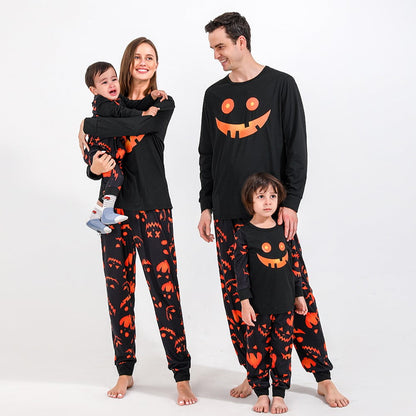 Spooky Home Halloween Matching Family Pajamas Sets Glow In The Dark Hooded Skeleton