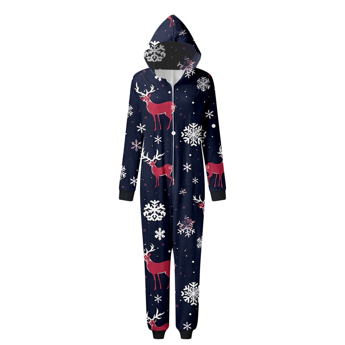 Hwmodou Family Matching Christmas Pajamas Set Cozy Homewear Snowflake Reindeer Print Hooded Loungewear6 Holiday Santa Claus Sleepwear Xmas Pjs Set For Couples And Kids
