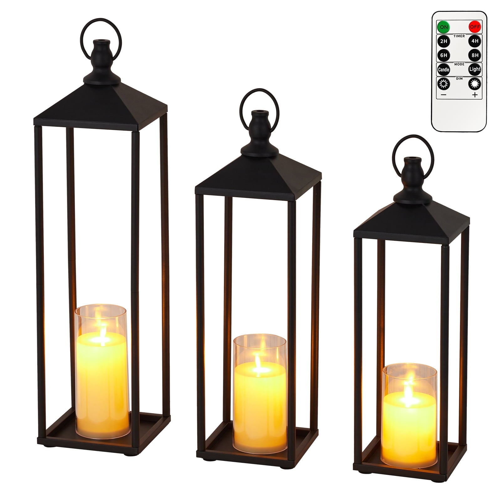 3 Set Lanterns Decorative Outdoor & Indoor, Halloween & Christmas Decorative Lanterns for Home, Patio, Porch, Garden, Floor 17" 19" 22"