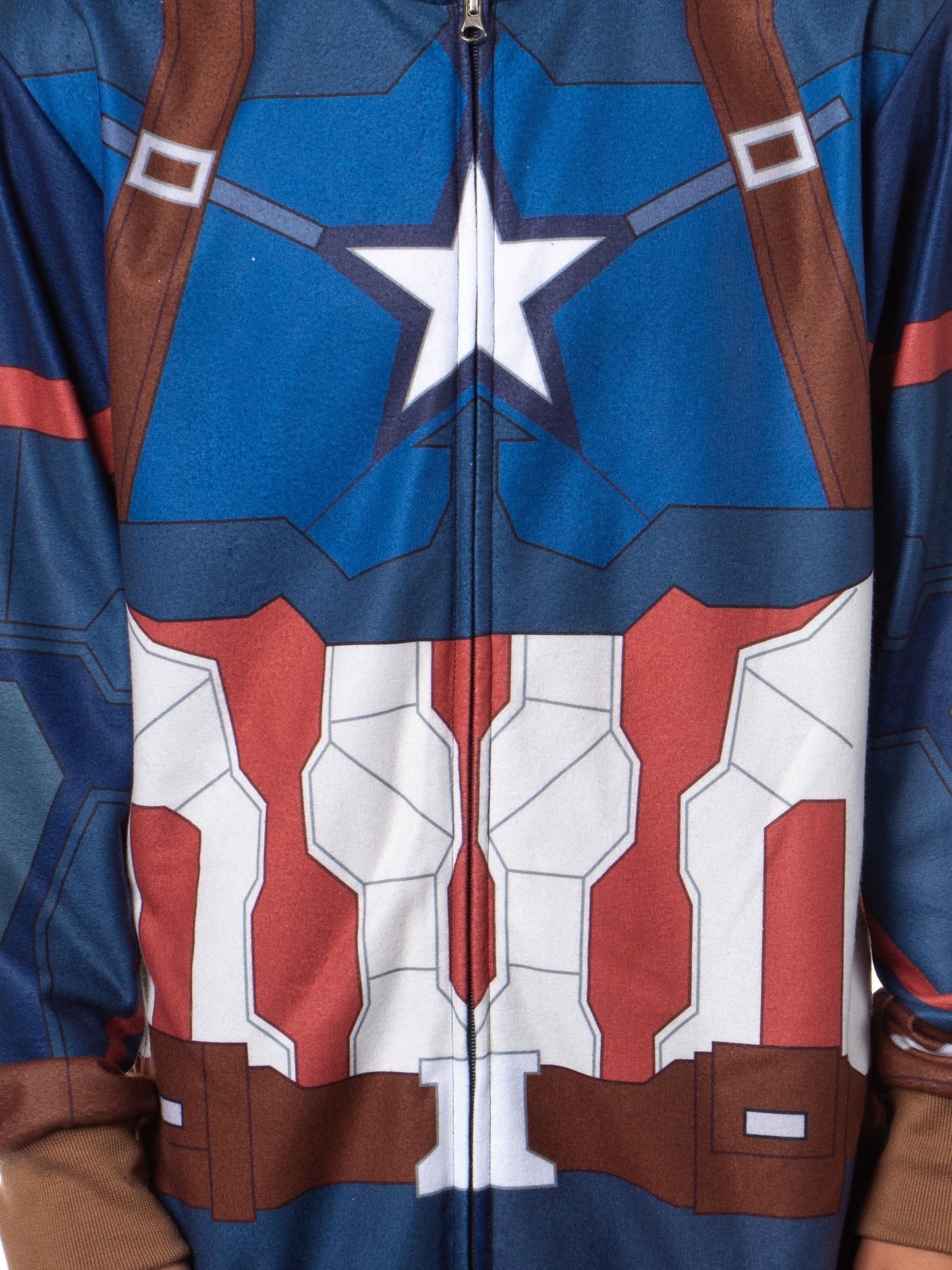 Marvel Captain America Winter Soldier Superhero Adult Hooded Union Suit Costume Pajama For Men and Women