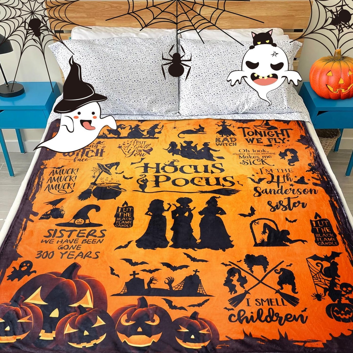 Witch Blanket Halloween Throw Blankets for Women Witch Flannel Fleece Blankets for Couch Sofa Bed Chair Decor Halloween Decorations Blanket