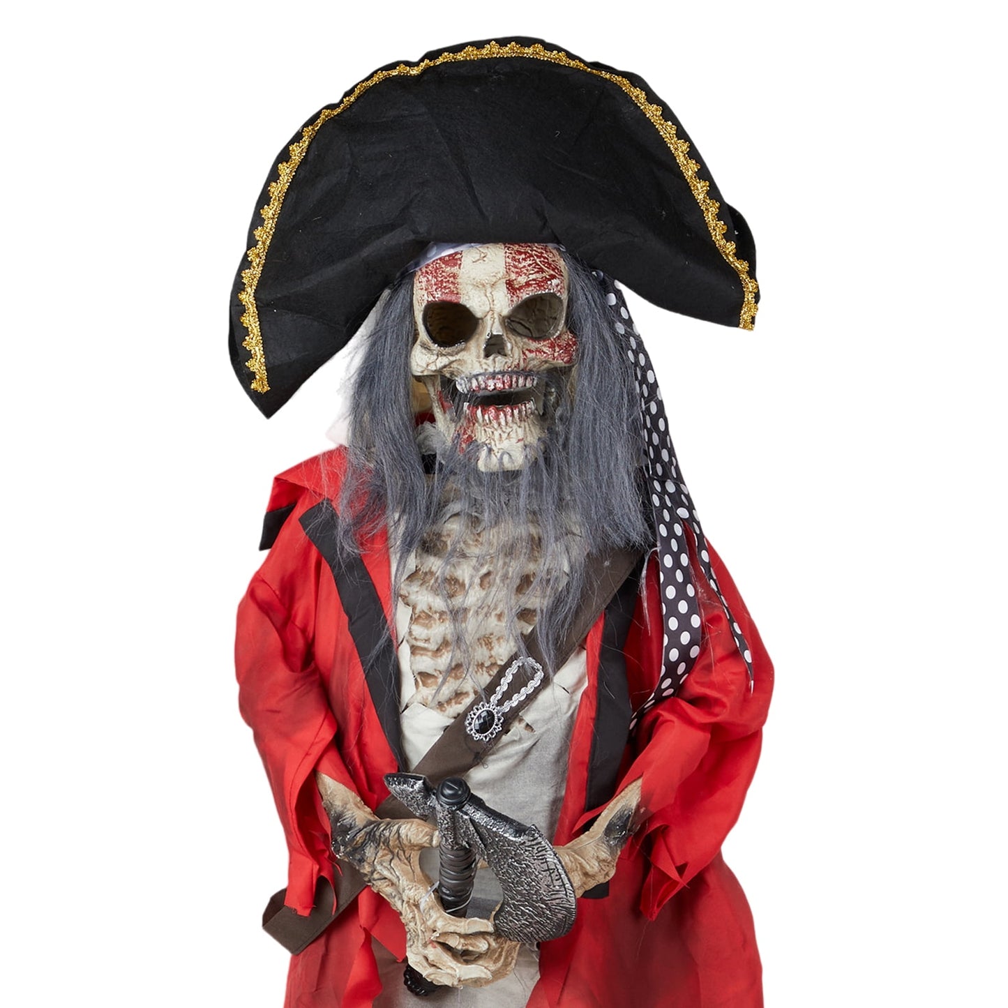 6ft Halloween Animated Animatronic Decoration Creepy Pirate w/ Pre-Recorded Screaming Ktaxon