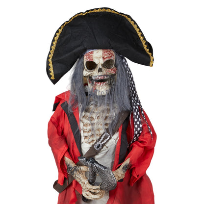 6ft Halloween Animated Animatronic Decoration Creepy Pirate w/ Pre-Recorded Screaming Ktaxon