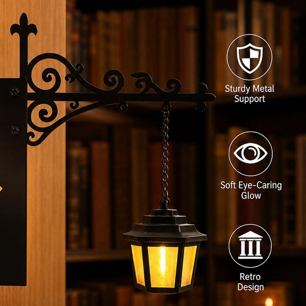 9.25 Inch Ghost Library Lantern Bookshelf Lamp, Halloween Decorative Bookshelf Light with Warm LED, Vintage Metal Book Nook Lantern for Reading Corner Home Library Shelf Decor Gift for Book Lovers