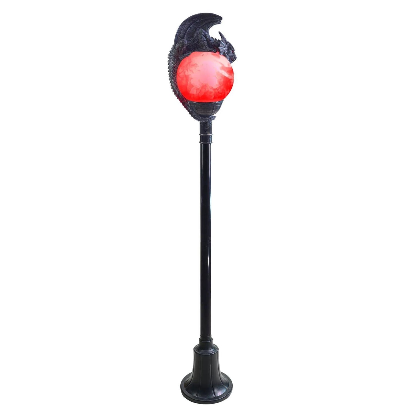 Morris Costumes TT59073 6 ft. Light-Up Flaming Dragon Lamp Post with Sound Halloween Decoration