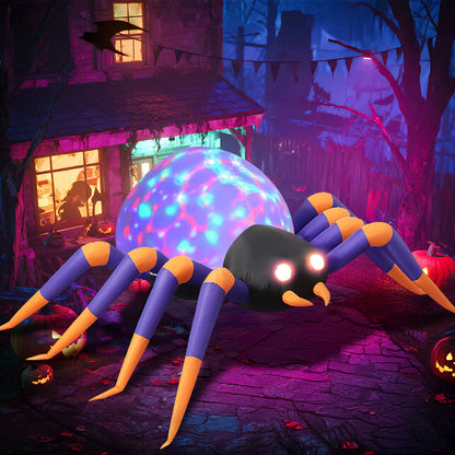 GVDV 8 FT Halloween Spider Inflatables Outdoor Decorations, Blow Up Yard Decoration with Built-in LED Lights for Holiday, Party, Yard, Garden