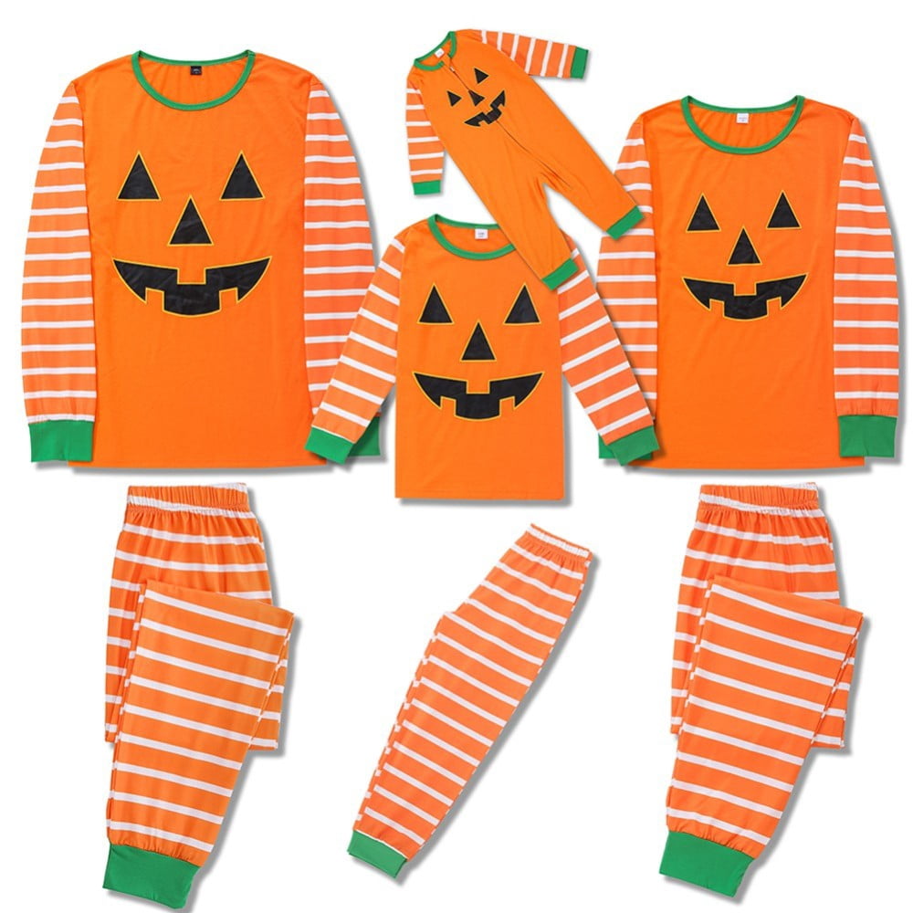 Baozhu Family Matching Halloween Pajama Sets - Halloween Pumpkin Sleepwear Sizes for All Ages