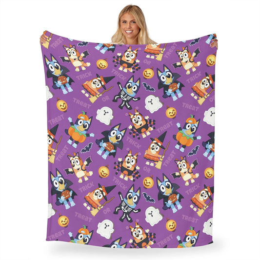 Bluey Halloween Pup Tricks Kids Silk Touch Throw Blanket