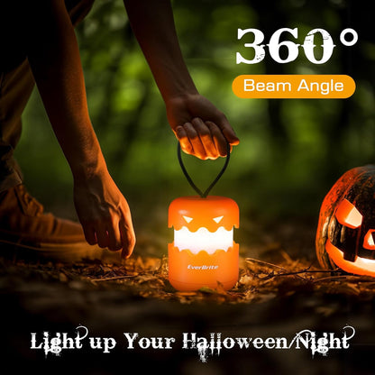 EverBrite 3-Pack Halloween Pumpkin Lantern, Collapsible Jack O Lantern Pumpkins with Lanyard, Halloween Party Favors, Light up Pumpkin Outdoor for Halloween Party Decoration, Battery Included