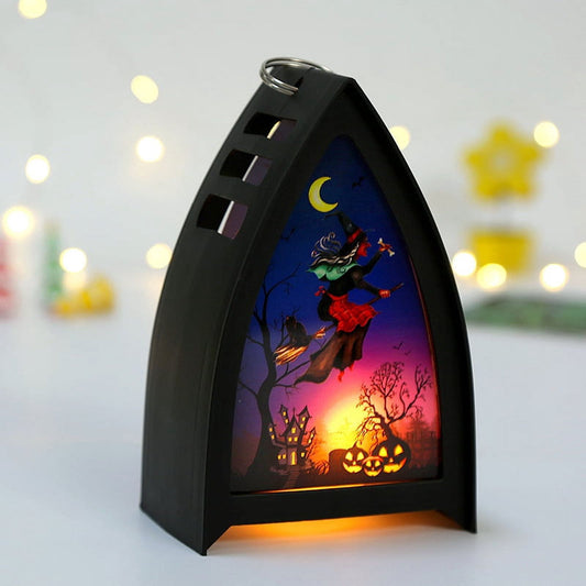 3 Pack Halloween Lantern Tabletop LED Light Flameless Halloween Decorative Wind Lamp
