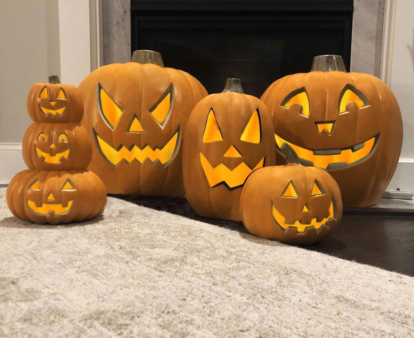 Spooky Home 4Pack LED Lighted Jack O Lantern Indoor Outdoor Halloween Large Pumpkin
