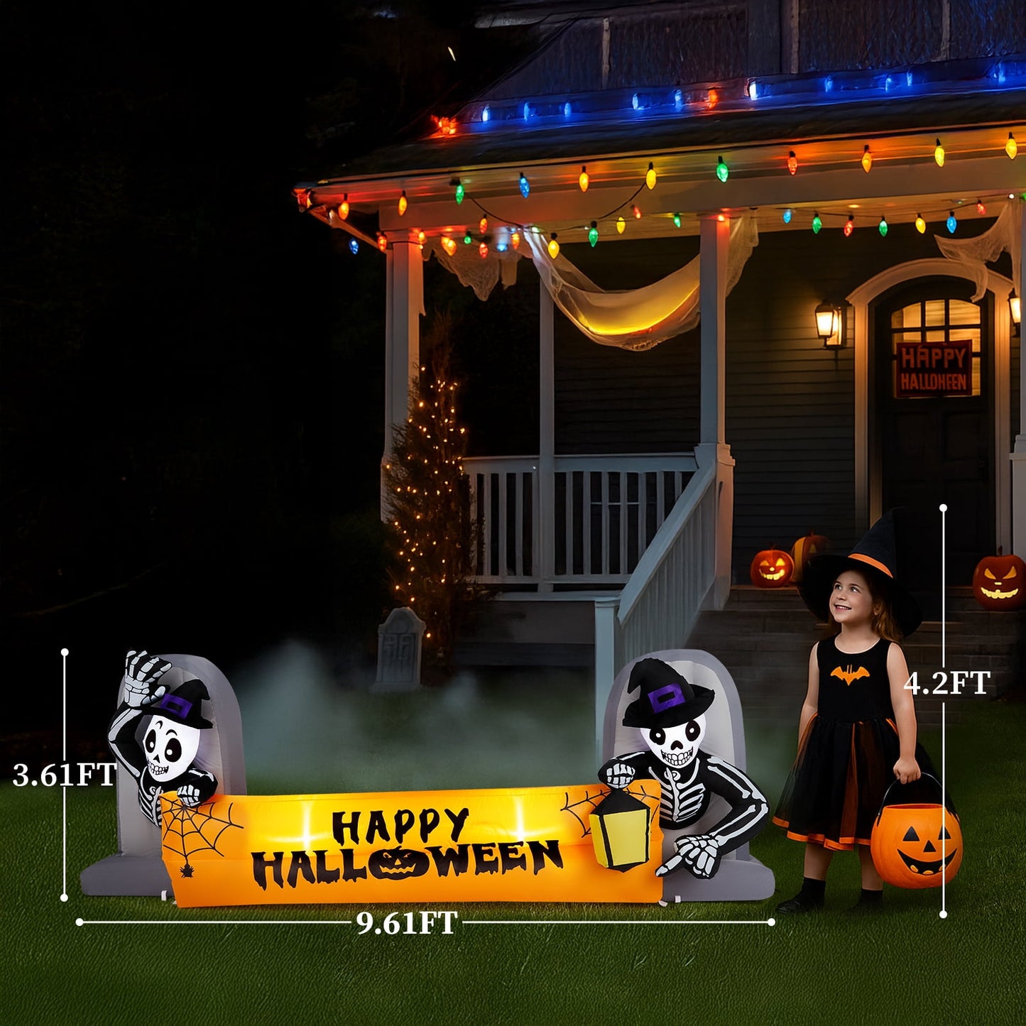 Ktaxon 10' Halloween Inflatables Outdoor Halloween Tomb Decoration Banner Blow up Decor