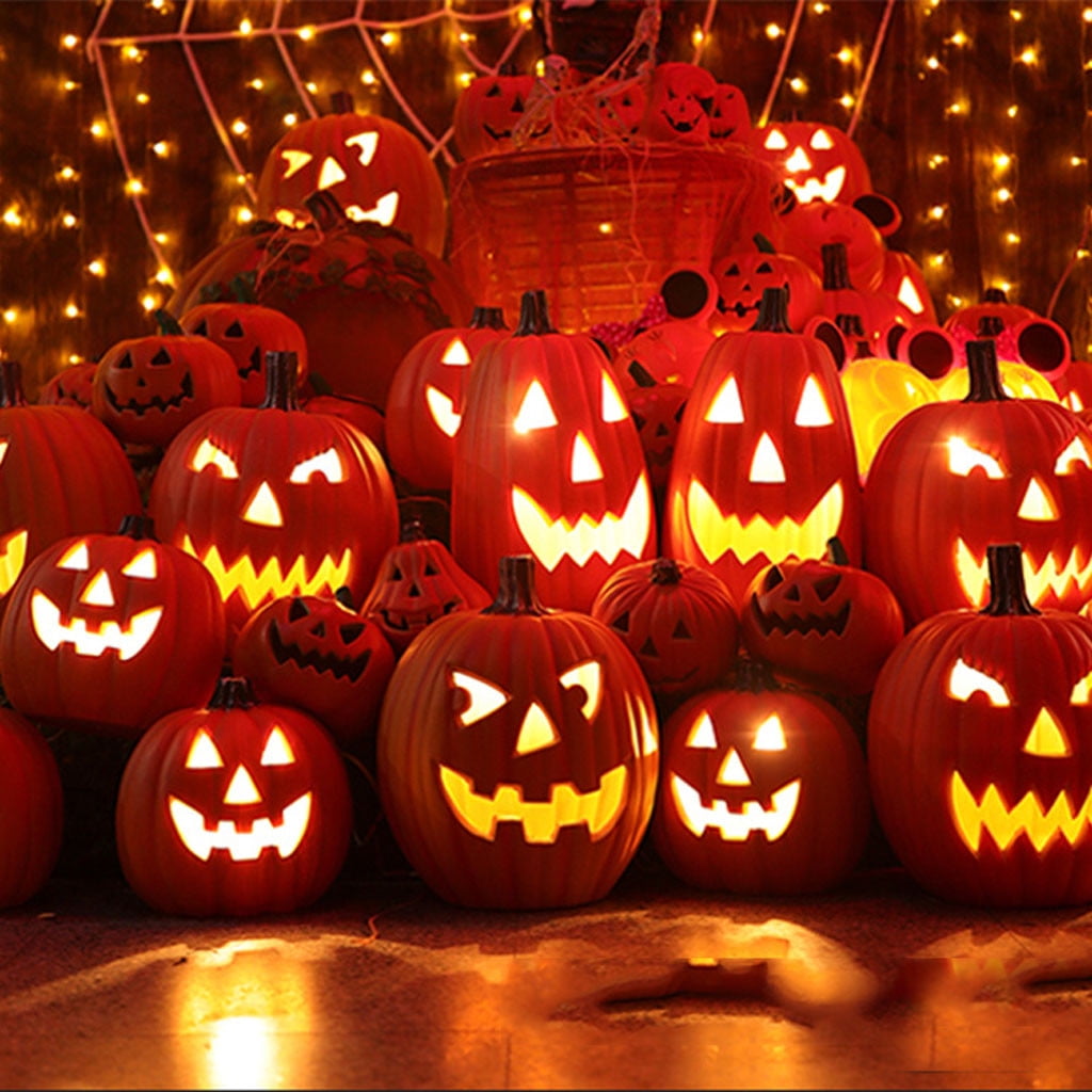 Halloween Decoration Clearance! Halloween Pumpkin Decorations, Halloween Decor, Halloween Led Pumpkin Lights Light Up Jack O Lantern Pumpkin Figurine Lantern for Indoor Outdoor