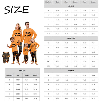 Tplvbz Matching Pajamas for Family Halloween Pumpkin Ghost Pjs Cute Holiday Pajamas Family Member Long Sleeve Matching Pjs Couple Loungewear Pijama Tops Pants for Halloween Women XXXL