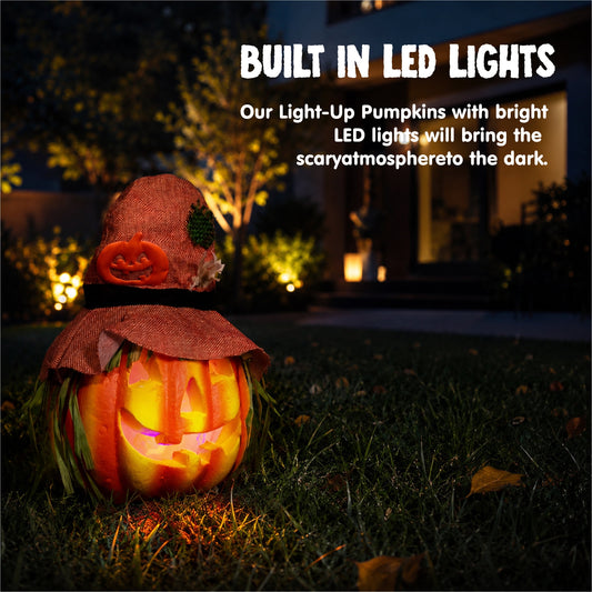 Joyfy 6 Pcs  Light Up Foam Pumpkins Lanterns , Halloween Decorations Outdoor Indoor, Halloween  Ornaments Lights, Jack O Lanterns Party Favors
