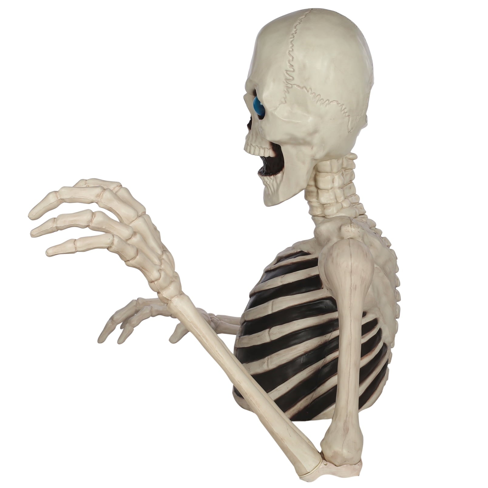 Seasons 48" Halloween Giant Groundbreaker Skeleton with LED Light Moving Eyes, Creepy Sound Effect for Yard Porch Halloween Decoration