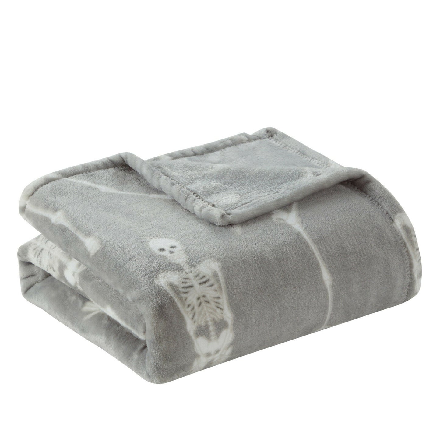 Halloween Gray Dancing Skeletons Ultra Soft & Plush Oversized Accent Throw Blanket