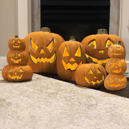 Spooky Home 4Pack LED Lighted Jack O Lantern Indoor Outdoor Halloween Large Pumpkin