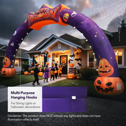 Wellcomer 27ft Halloween  Giant Inflatable Pumpkin Arch with Built-in Blower - Halloween Outdoor Decor