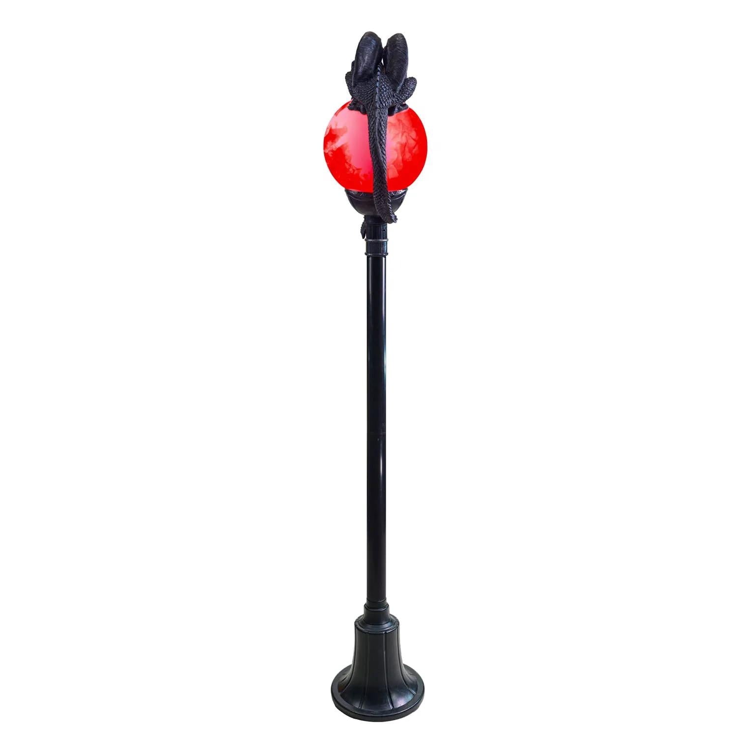 Morris Costumes TT59073 6 ft. Light-Up Flaming Dragon Lamp Post with Sound Halloween Decoration