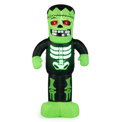 Costway 8.4 Ft Tall Halloween Inflatable Decoration LED-lit Inflatable Green Zombie