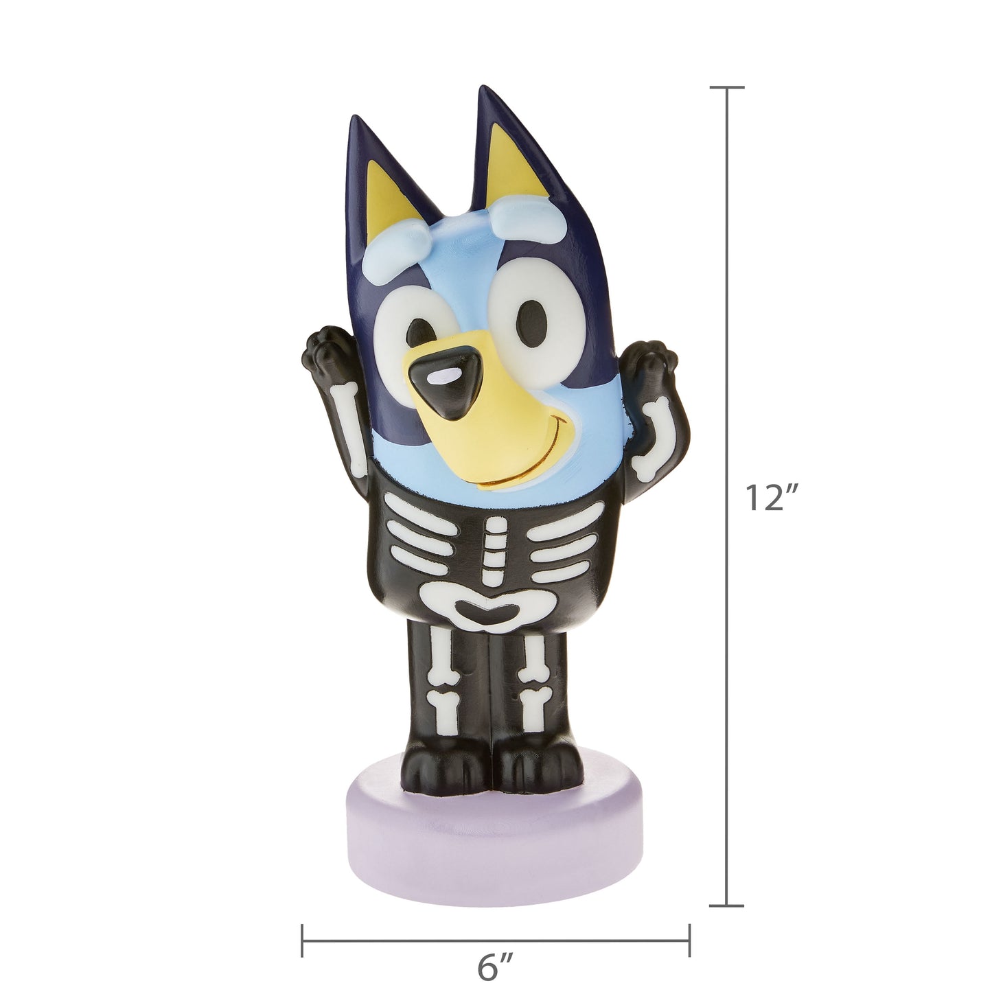 Halloween Blow Mold Decor Bluey in Skeleton Costume 6.10 in x 5.11 in x 12.20 in 1.43 lb
