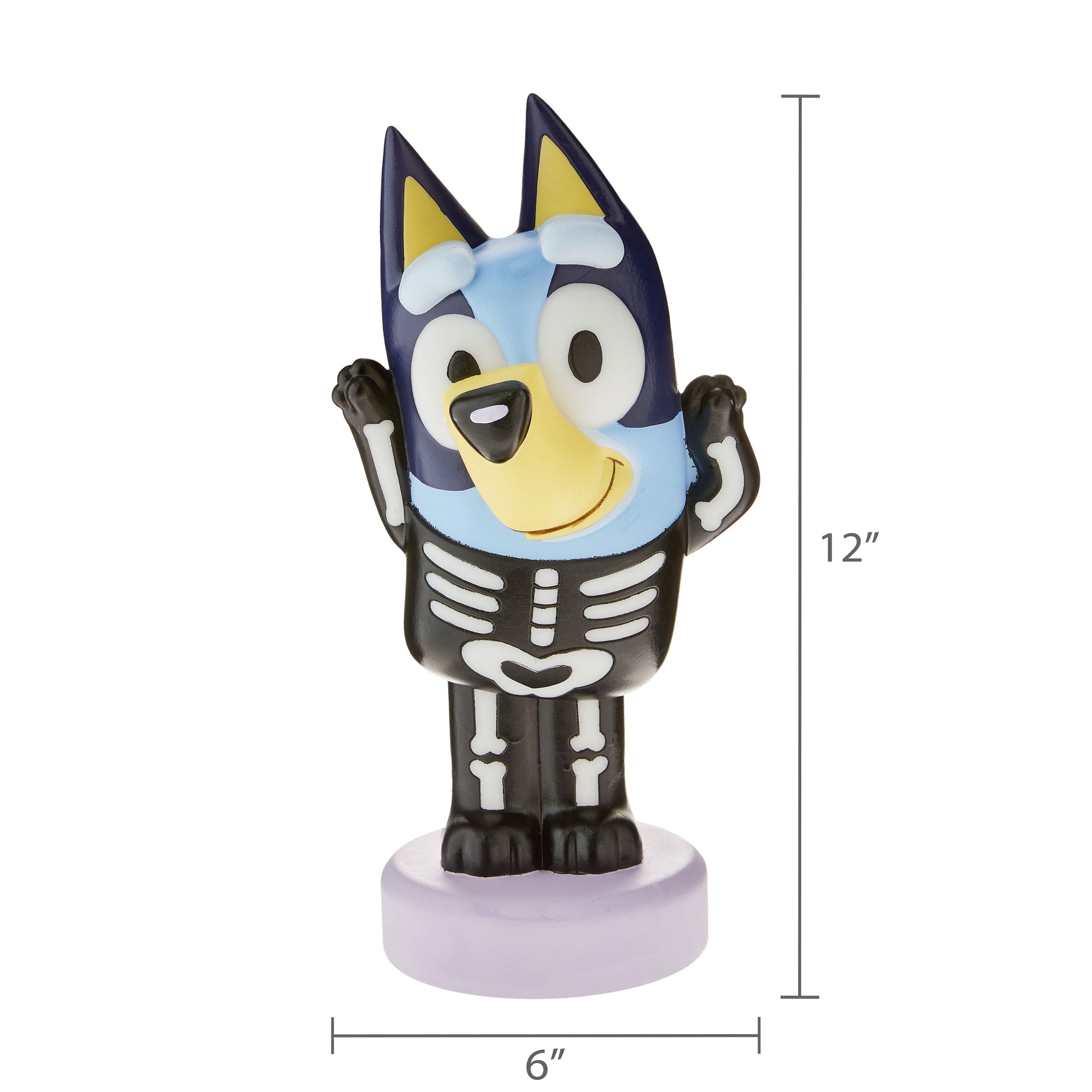 Halloween Blow Mold Decor Bluey in Skeleton Costume 6.10 in x 5.11 in x 12.20 in 1.43 lb