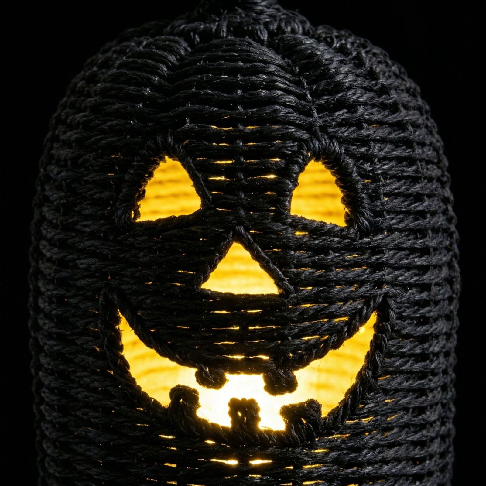 THOPBPRK 2026 Black Halloween Woven Pumpkin Jack-O'-Lantern, Halloween Decorations Pumpkin, USE LED Candle, Rattan Fall Halloween Decor for Home, 1Pack 11.8 Inch A