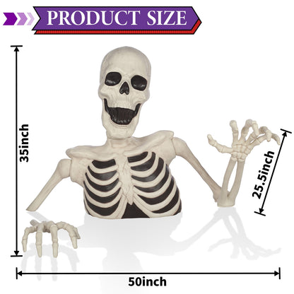 Seasons 35" Halloween Giant Groundbreaker Skeleton, Halloween Decoration for Outdoor Lawn Yard and Porch