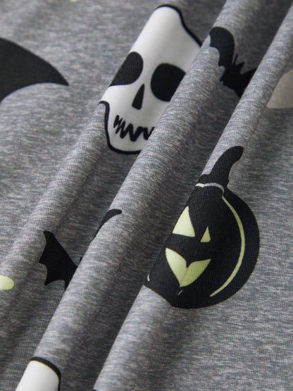 AceBaby Halloween Family Matching Pajamas Set Pumpkin Print Holiday Sleepwear Loungewear PJs