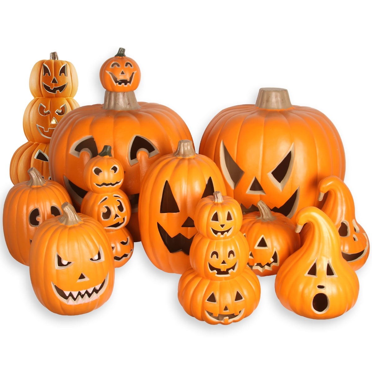 13 Inch Pre-Lit LED Halloween Pumpkin Lantern - Scary Face Decoration For Garden & Patio