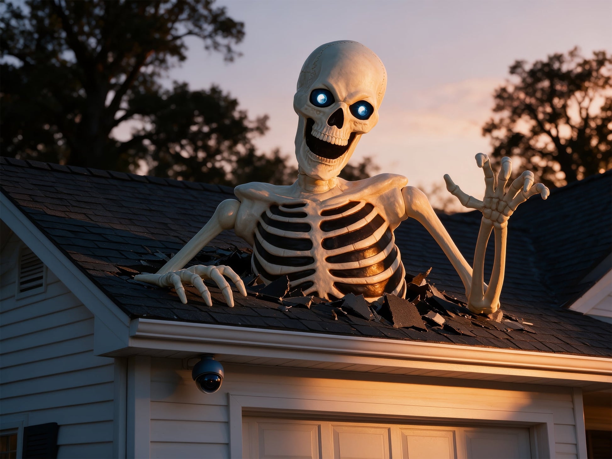 Seasons 48" Halloween Giant Groundbreaker Skeleton with LED Light Moving Eyes, Creepy Sound Effect for Yard Porch Halloween Decoration