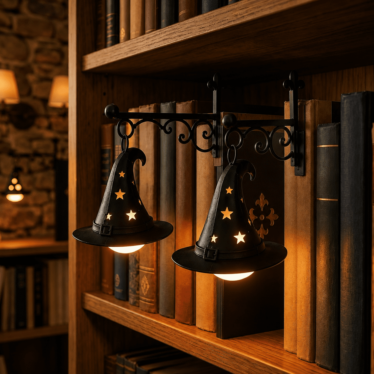 Spooky Home 9.25 Inch Ghost Library Lantern Bookshelf Lamp, Halloween Decorative